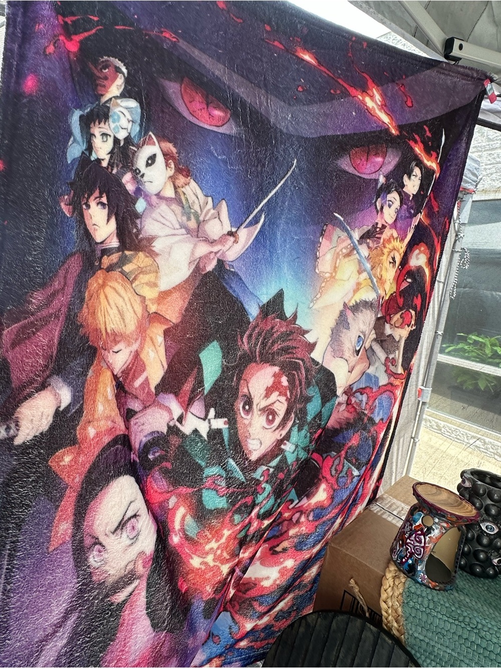 Anime Character Wall Tapestry - Multicolor Demon Slayer Art